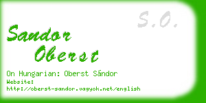 sandor oberst business card